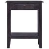 vidaXL Table console avec tiroir Noir 60x30x75 cm Bois d'acajou massif