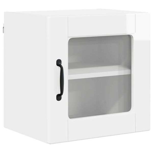 vidaXL Armoire de cuisine avec &eacute;tag&egrave;re Blanc brillant 40 x 31 x 40 cm