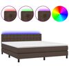 vidaXL Sommier &agrave; lattes de lit avec matelas et LED Marron 180x200cm