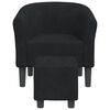 vidaXL Chaise cabriolet avec repose-pied noir velours