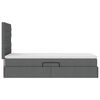 vidaXL Lit avec rangement et LED Gris fonc&eacute; 100 x 200 cm Polyester