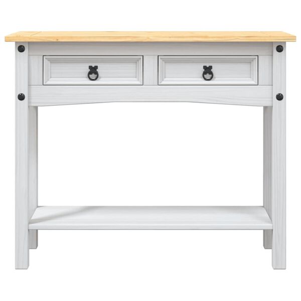 vidaXL Table console Gamme Corona Pin mexicain Blanc 90x34,5x73 cm