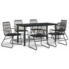 vidaXL Ensemble &agrave; manger de jardin 7 pcs Noir Rotin PVC