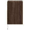 vidaXL Table de chevet murale avec lumi&egrave;res LED ch&ecirc;ne marron