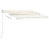 vidaXL Auvent manuel r&eacute;tractable avec LED 300x250 cm Cr&egrave;me