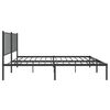vidaXL Cadre de lit m&eacute;tal sans matelas avec t&ecirc;te de lit noir 140x190cm