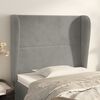 vidaXL T&ecirc;te de lit avec oreilles Gris clair 93x23x118/128 cm Velours