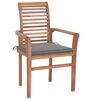 vidaXL Chaises &agrave; manger lot de 6 avec coussins gris Bois teck solide