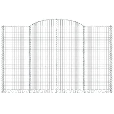 vidaXL Panier de gabions arqué 300x30x180/200 cm Fer galvanisé