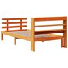 vidaXL Cadre de lit et t&ecirc;te de lit sans matelas cire marron 100x200 cm