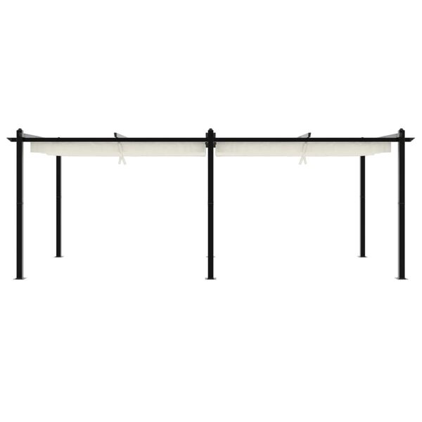 vidaXL Tonnelle de jardin avec toit rétractable crème 3x6 m aluminium