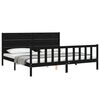 vidaXL Cadre de lit sans matelas noir 200x200 cm bois massif de pin