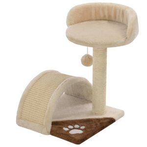 vidaXL Arbre &agrave; chat avec griffoir en sisal 40 cm Beige et Marron