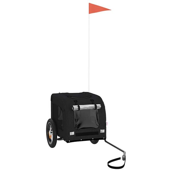 vidaXL Remorque de v&eacute;lo pour animaux de compagnie noir