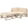 vidaXL Coussins de plancher de palette lot de 4 Beige Coton