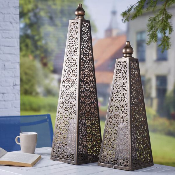 Luxform Lighting Lampe &agrave; LED sur piles Pyramid 60 cm Cuivre