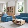 vidaXL Ensemble de canap&eacute;s 3 pcs avec coussins Bleu Velours