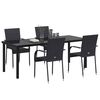 vidaXL Ensemble de salle &agrave; manger pour jardin 5 pcs Noir