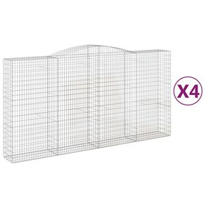 vidaXL Paniers &agrave; gabions arqu&eacute;s 4 pcs 400x50x200/220 cm Fer galvanis&eacute;