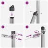 vidaXL Poteau de cl&ocirc;ture. 7 pcs Argent&eacute; Acier