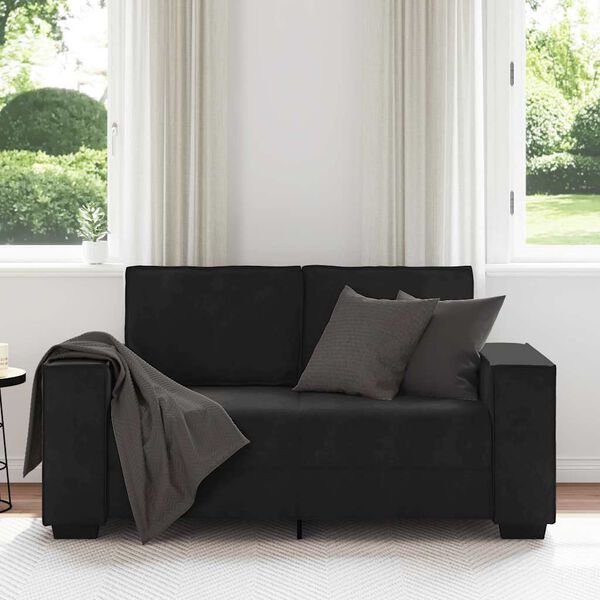 vidaXL Canap&eacute; &agrave; 2 places Noir 120 cm Velours