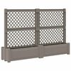 vidaXL Grand pot avec trellis 2 pc PP Gris