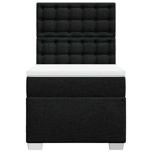vidaXL Sommier &agrave; lattes de lit et matelas Noir 80x200 cm Tissu