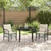 vidaXL Ensemble de salle &agrave; manger pour jardin 3 pcs Noir polyrotin