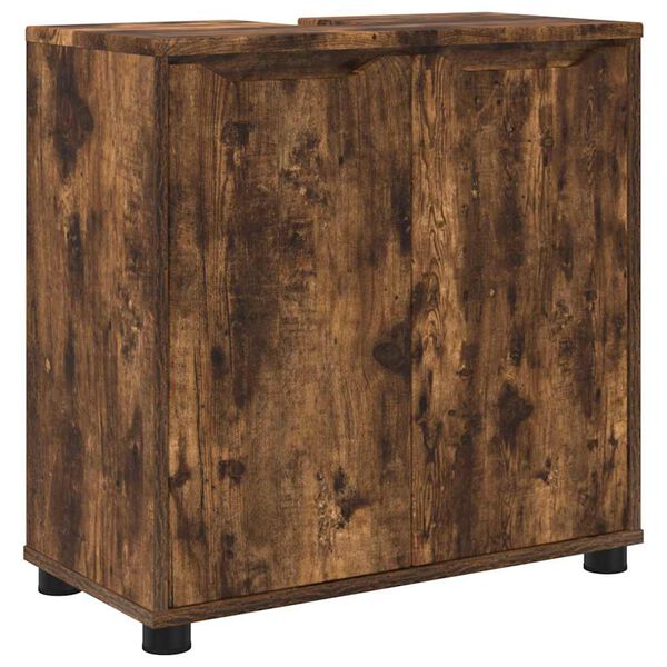vidaXL Armoire de lavabo de salle de bain Ch&ecirc;ne fum&eacute; 60 x 30 x 60 cm