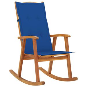 vidaXL Chaise &agrave; bascule avec coussins Bois d'acacia massif