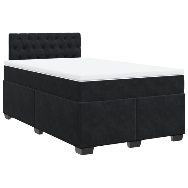 vidaXL Sommier &agrave; lattes de lit avec matelas noir 120x190 cm velours