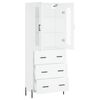 vidaXL Buffet haut Blanc 69,5x34x180 cm Bois d'ing&eacute;nierie