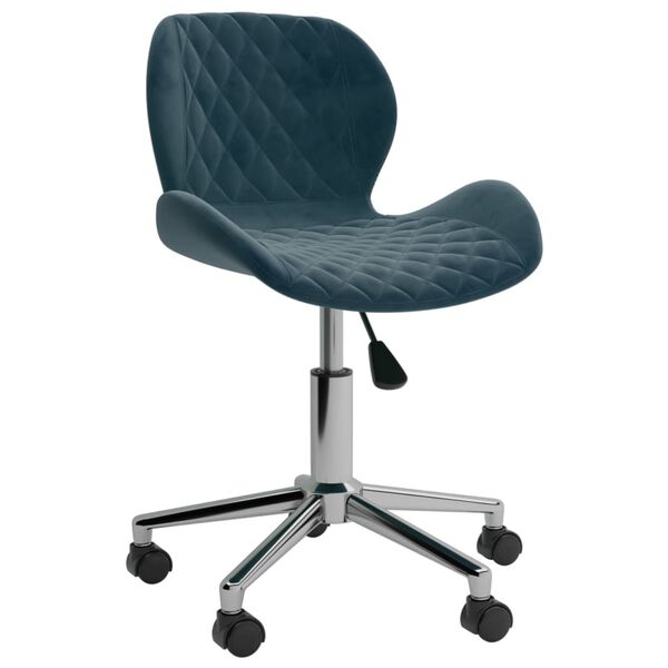 vidaXL Chaises pivotantes &agrave; manger lot de 4 Bleu Velours