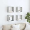 vidaXL &Eacute;tag&egrave;res cube murales 4 pcs Gris b&eacute;ton 30x15x30 cm