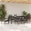 vidaXL Ensemble de salle &agrave; manger pour jardin 7 pcs Marron polyrotin