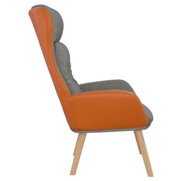 vidaXL Chaise de relaxation Gris clair Tissu et PVC