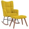 vidaXL Chaise &agrave; bascule avec repose-pied Jaune moutarde Velours
