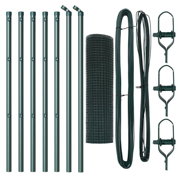 vidaXL Poteau de cl&ocirc;ture. Vert 10 x 0,4 m (maille de 25 x 25 mm)