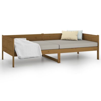 vidaXL Lit de jour sans matelas marron miel bois pin massif 80x200 cm