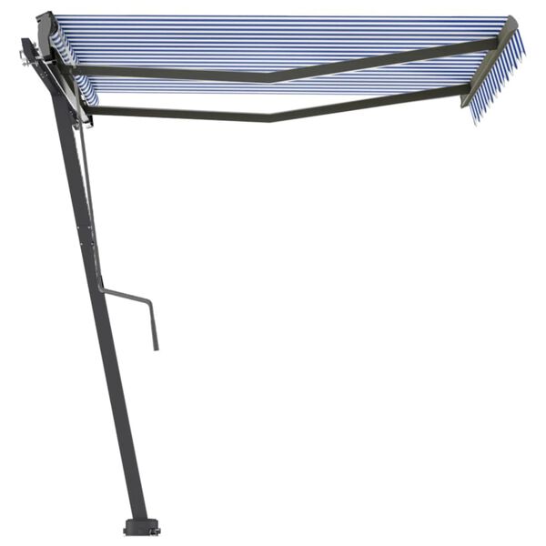 vidaXL Auvent manuel r&eacute;tractable sur pied 300x250 cm Bleu/Blanc