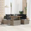 vidaXL Ensemble de canap&eacute; de jardin 5 pcs Gris Poly rotin