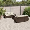 vidaXL Salon de jardin avec coussins 7 pcs marron r&eacute;sine tress&eacute;e