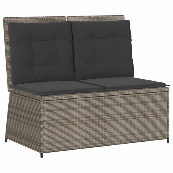 vidaXL Banc de jardin Gris polyrotin
