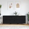 vidaXL Armoire de rangement 3 pcs Ch&ecirc;ne noir 60 x 35 x 70 cm