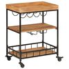 vidaXL Chariot de bar 60x40x80 cm bois massif d'acacia et fer