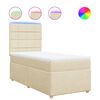 vidaXL Sommier &agrave; lattes de lit avec matelas Cr&egrave;me 80x200 cm Tissu