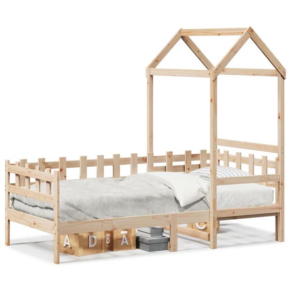 vidaXL Lit de jour avec toit sans matelas 80x200 cm bois massif