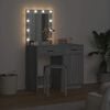 vidaXL Table de Toilette 2 pcs Gris 50 x 41 x 135 cm Bois d'ing&eacute;nierie