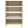 vidaXL Buffet blanc et ch&ecirc;ne sonoma 57x35x90 cm bois d'ing&eacute;nierie