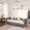 vidaXL Lit avec matelas et USB Gris clair Tissu 90x200 cm